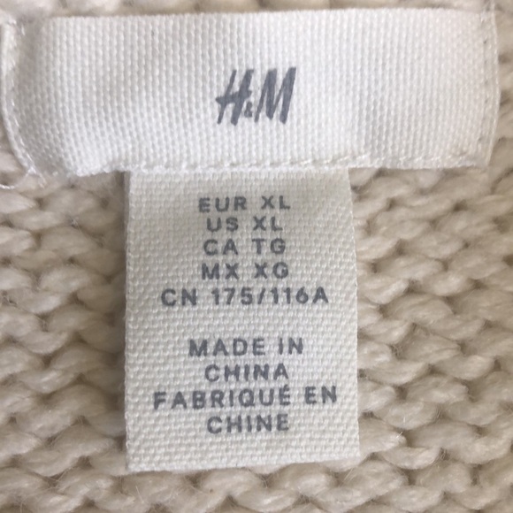 H & M Soft Knit Sweater Dropped Shoulder Long Sleeve Ribbed Neckline Size XL - Picture 9 of 11